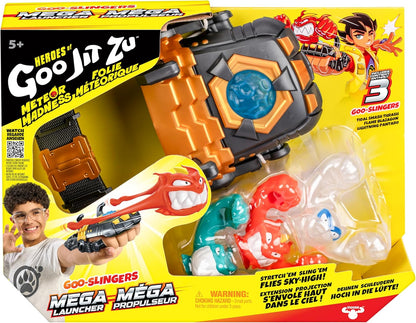 Heroes of Goo Jit Zu Meteor Madness Goo-Slingers Mega Launcher, Load Goo-Slingers, Stretch 'Em & Sling 'Em Sky-High! With 3 Exclusive Goo-Slingers