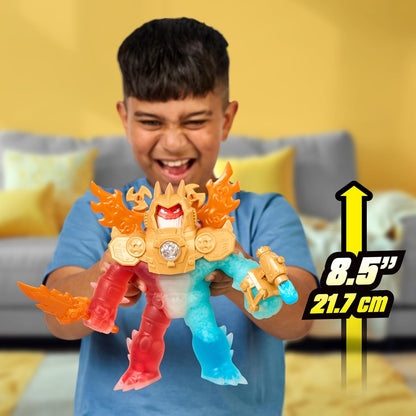 Heroes of Goo Jit Zu Goo-Tron Supreme Combines The Power Of Blazagon, Pantaro & Thrash In 1 Ultimate Hero.