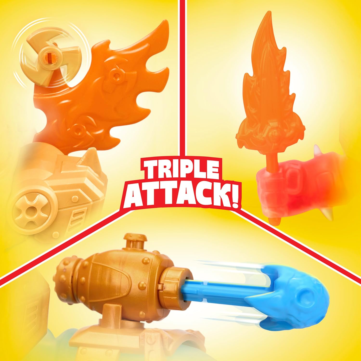 Heroes of Goo Jit Zu Goo-Tron Supreme Combines The Power Of Blazagon, Pantaro & Thrash In 1 Ultimate Hero.