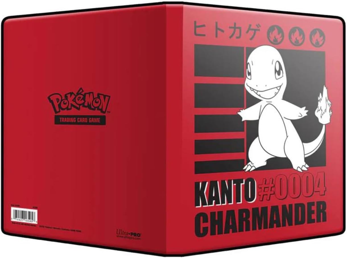 Ultra PRO - Charmander 4-Pocket Portfolio for Pokémon | Pokémon card binder, trading card organizer, TCG storage portfolio, collectible card holder, card sleeve, collector gift