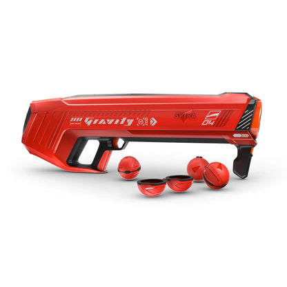 SPYRA Electric Water Bomb Launcher, Outdoor 4 Shot Ball Shooter, SpyraGravity™, Red - Water Blaster Guns for Beach, Backyard, Patio, and Garden