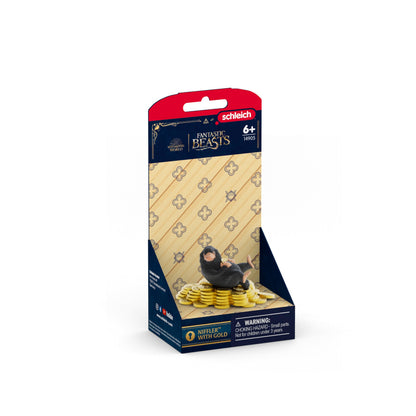 schleich Harry Potter Fantastic Beasts | Niffler mit Gold 14905 | Niffler frei auf Goldhaufen platzierbar | Sammelfiguren & Geschenk für Kinder & Sammler | Spielfiguren ab 6 Jahren | 2-teiliges Set