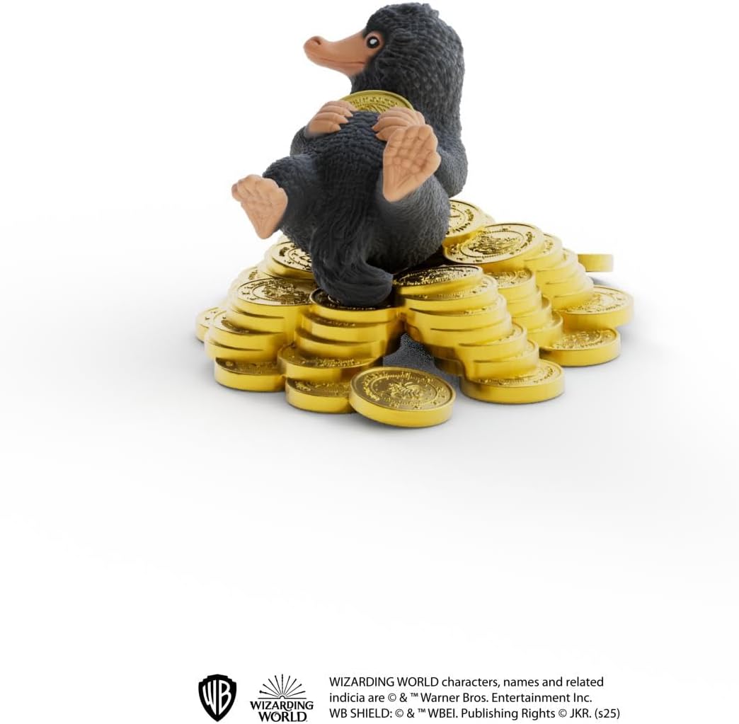 schleich Harry Potter Fantastic Beasts | Niffler mit Gold 14905 | Niffler frei auf Goldhaufen platzierbar | Sammelfiguren & Geschenk für Kinder & Sammler | Spielfiguren ab 6 Jahren | 2-teiliges Set