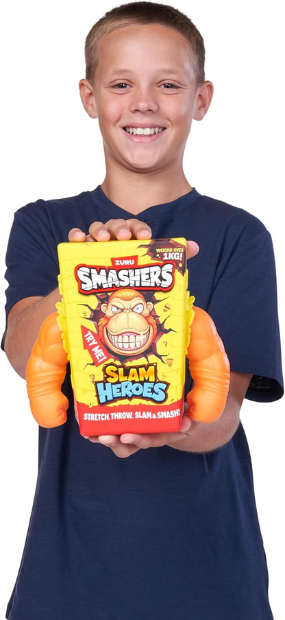 Smashers SLAM Heroes by ZURU, Gorilla (Orange) Stretchable Toy for Boys