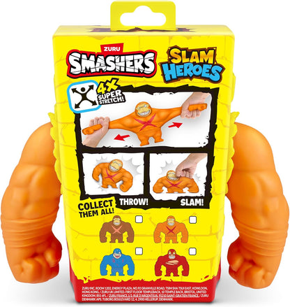 Smashers SLAM Heroes by ZURU, Gorilla (Orange) Stretchable Toy for Boys