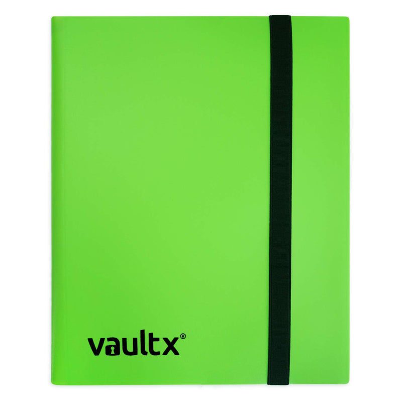 Vault X 4 Pocket Trading Card Strap Binder, 160 cards, Standard, 20 Side-Loading Pages, Folder for Collectible Card Games, Sports, TCG (Green