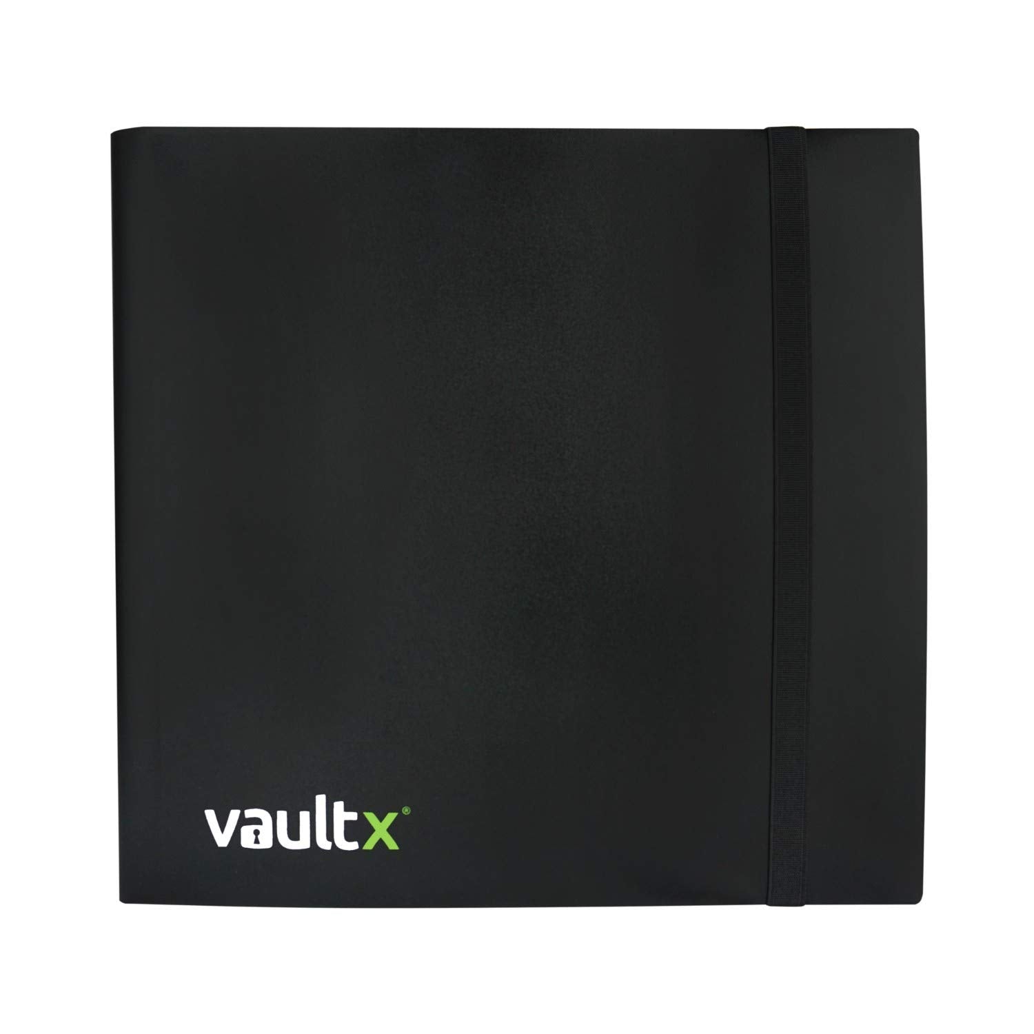Vault X 12 Pocket Trading Card Strap Binder, 480 cards, Standard, 20 Side-Loading Pages, Folder for Collectible Card Games, Sports, TCG (Black