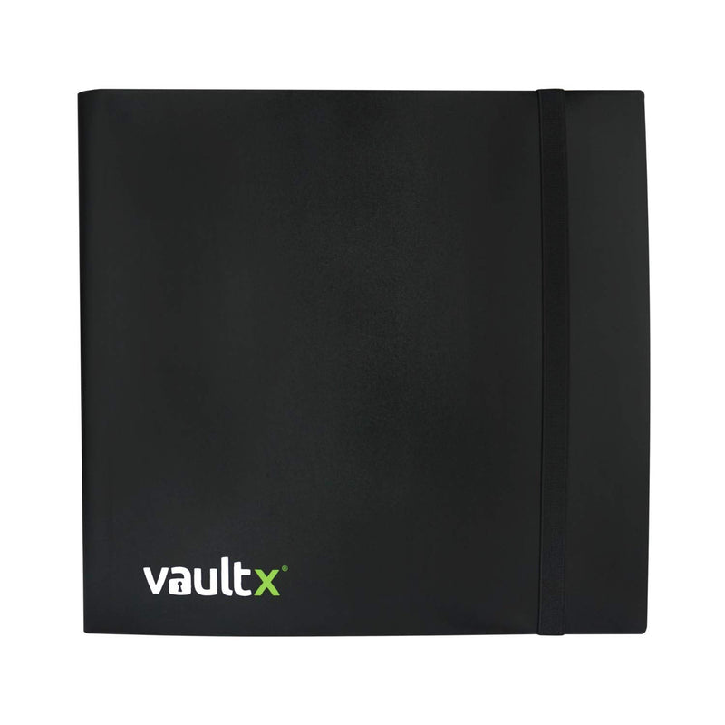 Vault X 12 Pocket Trading Card Strap Binder, 480 cards, Standard, 20 Side-Loading Pages, Folder for Collectible Card Games, Sports, TCG (Black