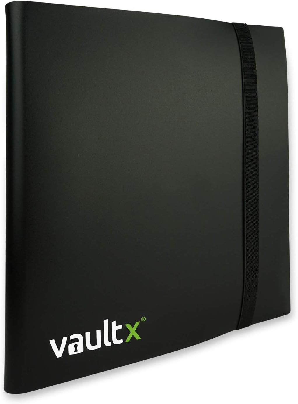 Vault X 12 Pocket Trading Card Strap Binder, 480 cards, Standard, 20 Side-Loading Pages, Folder for Collectible Card Games, Sports, TCG (Black