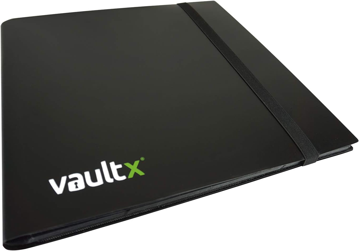 Vault X 12 Pocket Trading Card Strap Binder, 480 cards, Standard, 20 Side-Loading Pages, Folder for Collectible Card Games, Sports, TCG (Black