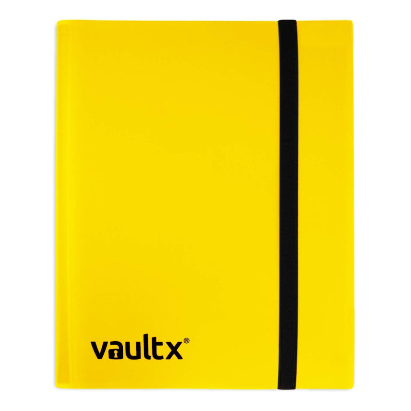 Vault X 9 Pocket Trading Card Strap Binder, 360 cards, Standard, 20 Side-Loading Pages, Folder for Collectible Card Games, Sports, TCG (Yellow