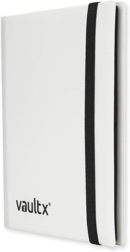 Vault X 4 Pocket Trading Card Strap Binder, 160 cards, Standard, 20 Side-Loading Pages, Folder for Collectible Card Games, Sports, TCG (White