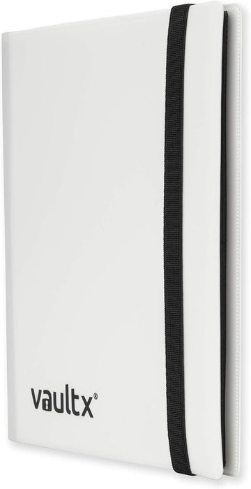 Vault X 4 Pocket Trading Card Strap Binder, 160 cards, Standard, 20 Side-Loading Pages, Folder for Collectible Card Games, Sports, TCG (White