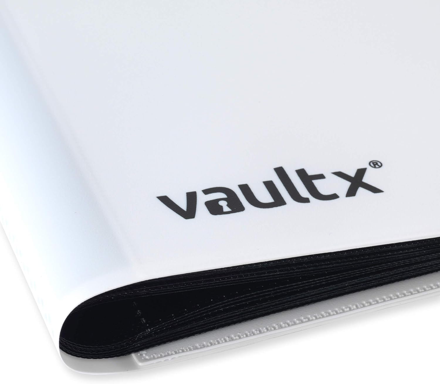 Vault X 4 Pocket Trading Card Strap Binder, 160 cards, Standard, 20 Side-Loading Pages, Folder for Collectible Card Games, Sports, TCG (White