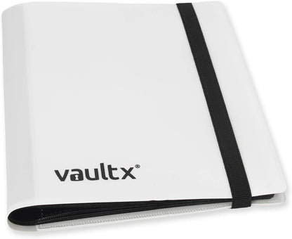 Vault X 4 Pocket Trading Card Strap Binder, 160 cards, Standard, 20 Side-Loading Pages, Folder for Collectible Card Games, Sports, TCG (White