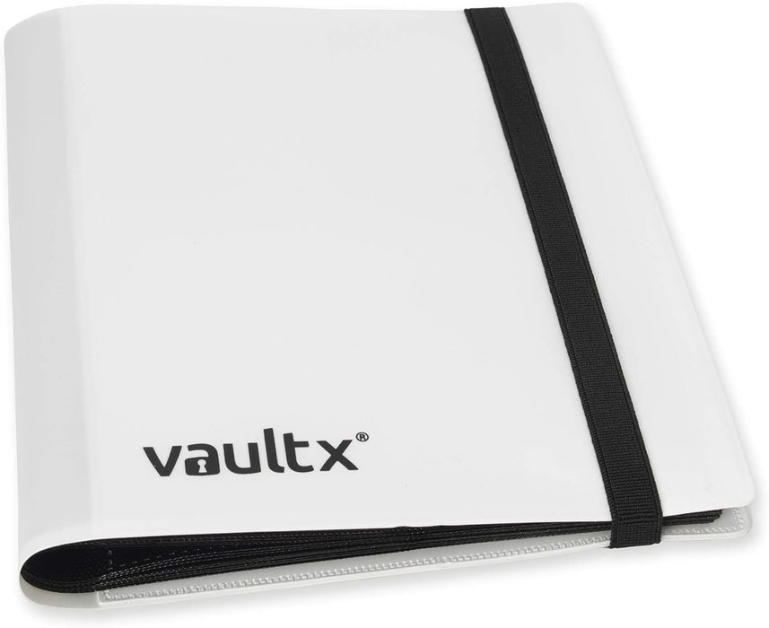 Vault X 4 Pocket Trading Card Strap Binder, 160 cards, Standard, 20 Side-Loading Pages, Folder for Collectible Card Games, Sports, TCG (White