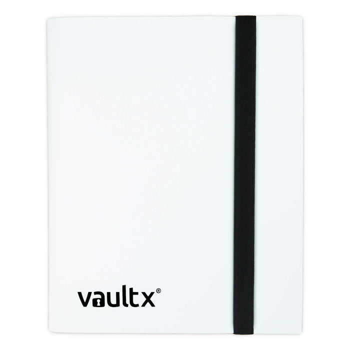 Vault X 4 Pocket Trading Card Strap Binder, 160 cards, Standard, 20 Side-Loading Pages, Folder for Collectible Card Games, Sports, TCG (White