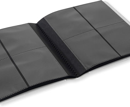 Vault X 4 Pocket Trading Card Strap Binder, 160 cards, Standard, 20 Side-Loading Pages, Folder for Collectible Card Games, Sports, TCG (White