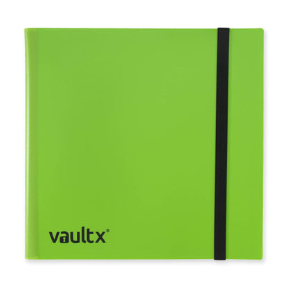 Vault X 12 Pocket Trading Card Strap Binder, 480 cards, Standard, 20 Side-Loading Pages, Folder for Collectible Card Games, Sports, TCG (Green