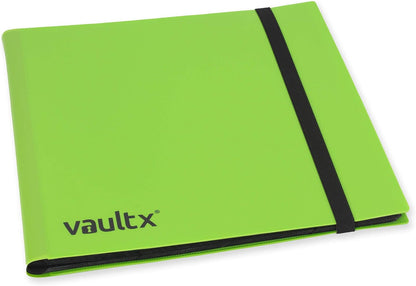 Vault X 12 Pocket Trading Card Strap Binder, 480 cards, Standard, 20 Side-Loading Pages, Folder for Collectible Card Games, Sports, TCG (Green