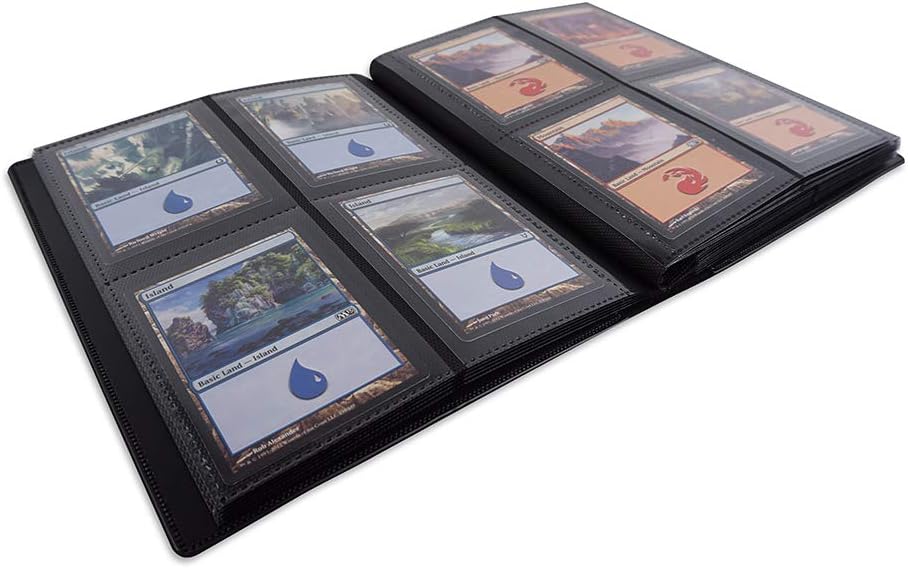 Vault X 4 Pocket Trading Card Strap Binder, 160 cards, Standard, 20 Side-Loading Pages, Folder for Collectible Card Games, Sports, TCG (Black