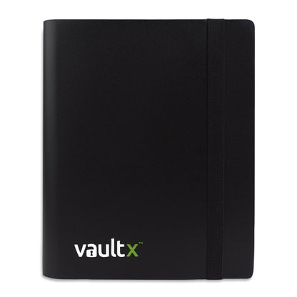 Vault X 4 Pocket Trading Card Strap Binder, 160 cards, Standard, 20 Side-Loading Pages, Folder for Collectible Card Games, Sports, TCG (Black