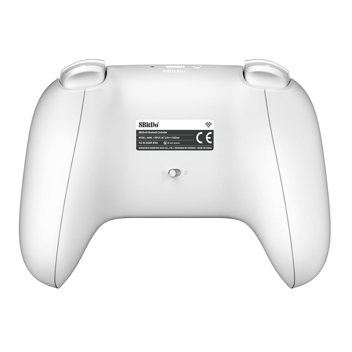 8Bitdo 64 Bluetooth Controller for Analogue 3D, Switch, Windows, and Android (White