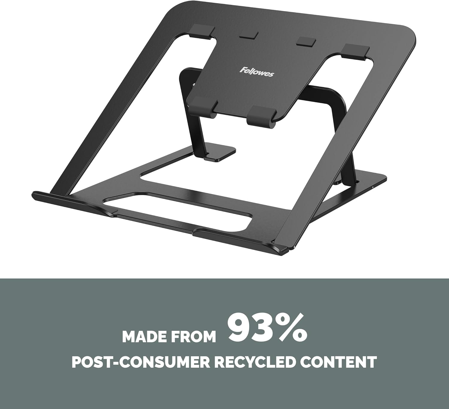 Fellowes Elevador para Portátil Alumia™ – Soporte Metálico Ergonómico y Ajustable en Altura e Inclinación – Plegable de Aluminio Reciclado – para Casa, Oficina o Trabajo Híbrido –