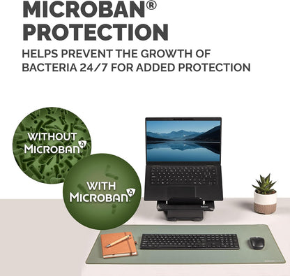 Fellowes Breyta Tappetino da scrivania grande Salvia - Base in gomma antiscivolo, bordi cuciti resistenti, protezione Microban, ecologico e perfetto per scrivere, digitare e utilizzare il mouse.