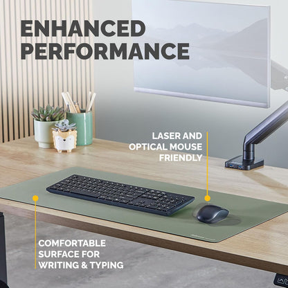 Fellowes Breyta Tappetino da scrivania grande Salvia - Base in gomma antiscivolo, bordi cuciti resistenti, protezione Microban, ecologico e perfetto per scrivere, digitare e utilizzare il mouse.