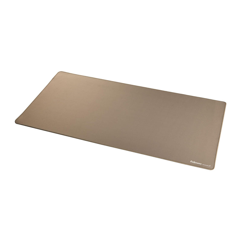 Fellowes Breyta Tapis de bureau sous main large – Sable – Base antidérapante en caoutchouc, bords cousus résistants, protection Microban, idéal pour l’écriture, la saisie et l’utilisation de la souris