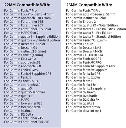 Quick Disassemble 22 26mm Titanium Metal or Stainless Steel Band Fit Garmin Fenix 8 51mm 7X 6X Pro Enduro 3 5 5X Plus Tactix 7