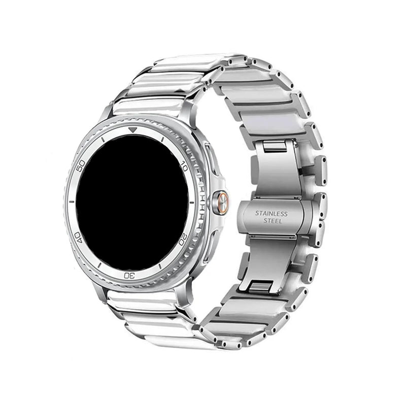 Ceramic Stainless Steel Band Compatible for Samsung Watch 8 40 44mm/8 Classic 46mm/Ultra 2 47mm