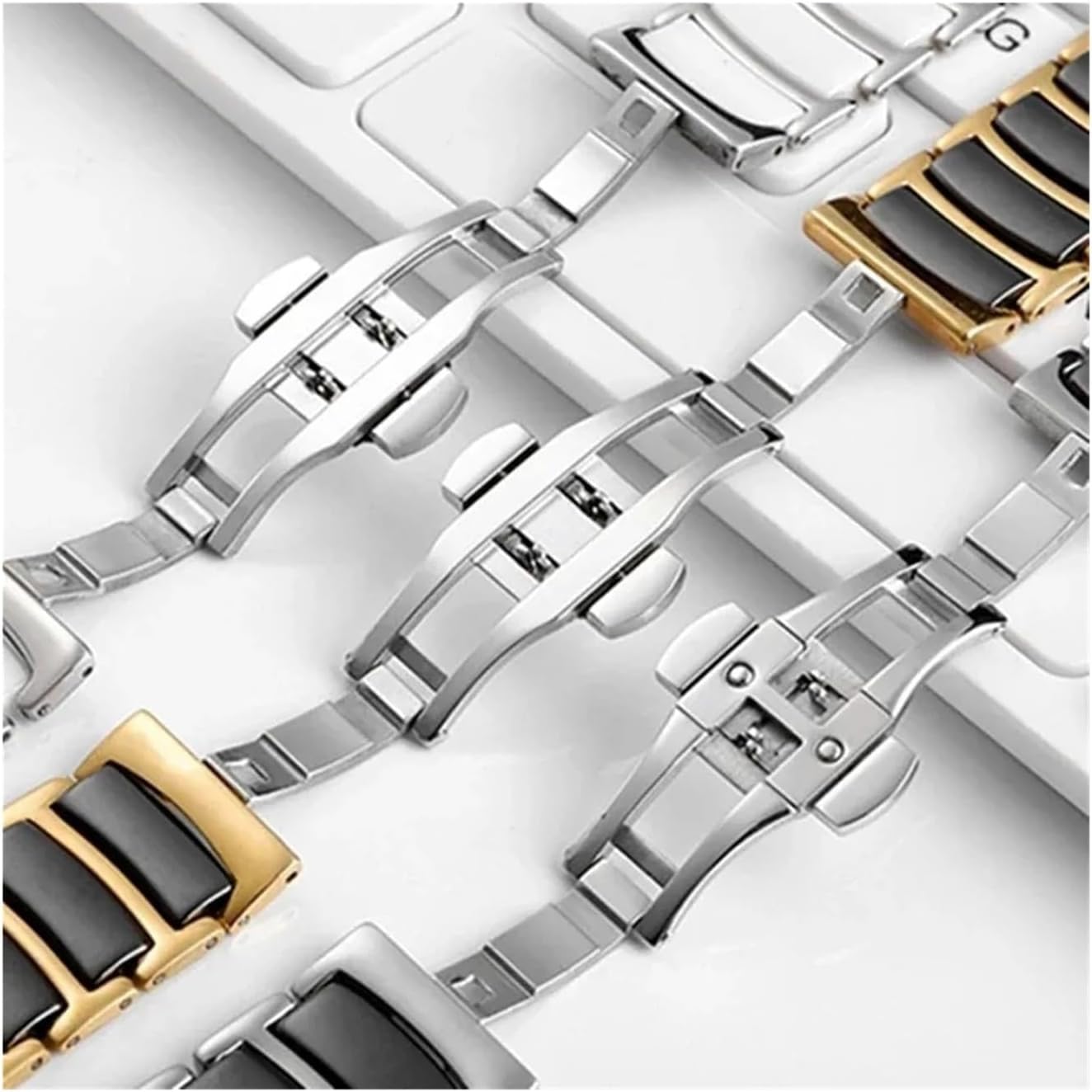 Ceramic Stainless Steel Band Compatible for Samsung Watch 8 40 44mm/8 Classic 46mm/Ultra 2 47mm