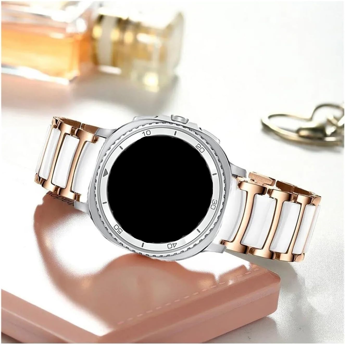 Ceramic Stainless Steel Band Compatible for Samsung Watch 8 40 44mm/8 Classic 46mm/Ultra 2 47mm