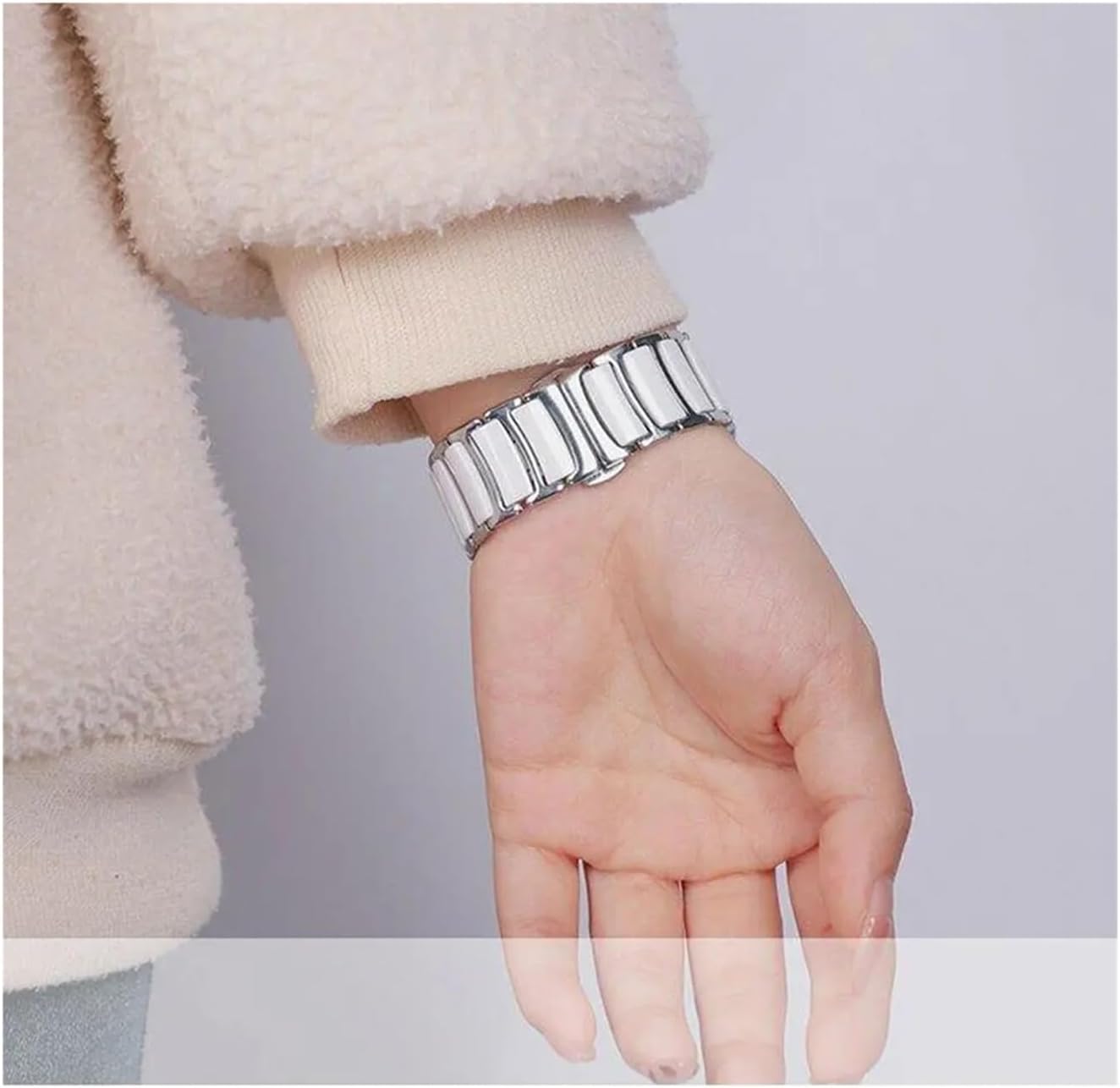 Ceramic Stainless Steel Band Compatible for Samsung Watch 8 40 44mm/8 Classic 46mm/Ultra 2 47mm