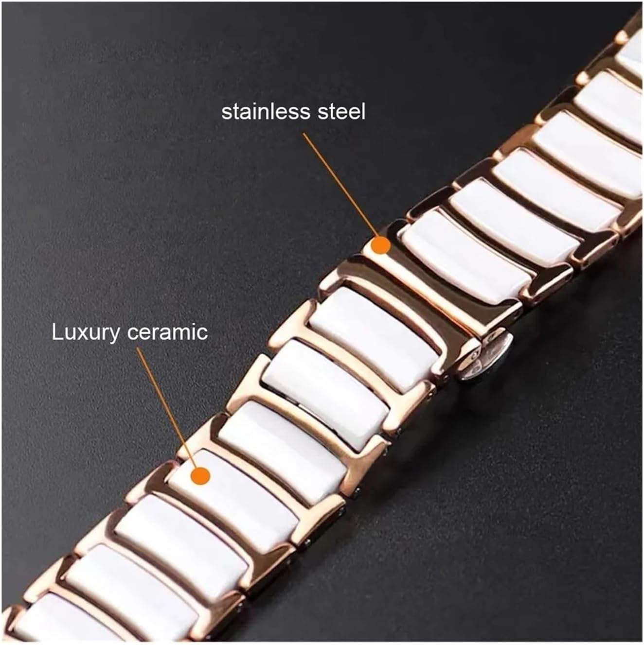 Ceramic Stainless Steel Band Compatible for Samsung Watch 8 40 44mm/8 Classic 46mm/Ultra 2 47mm