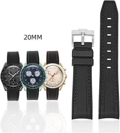 Omega x Swatch Family Name Gold Fits 0.8 inch (20 mm) Arc Silica Gel Strap