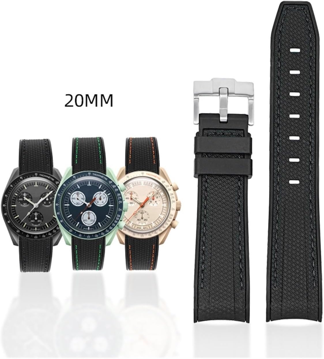 Omega x Swatch Family Name Gold Fits 0.8 inch (20 mm) Arc Silica Gel Strap
