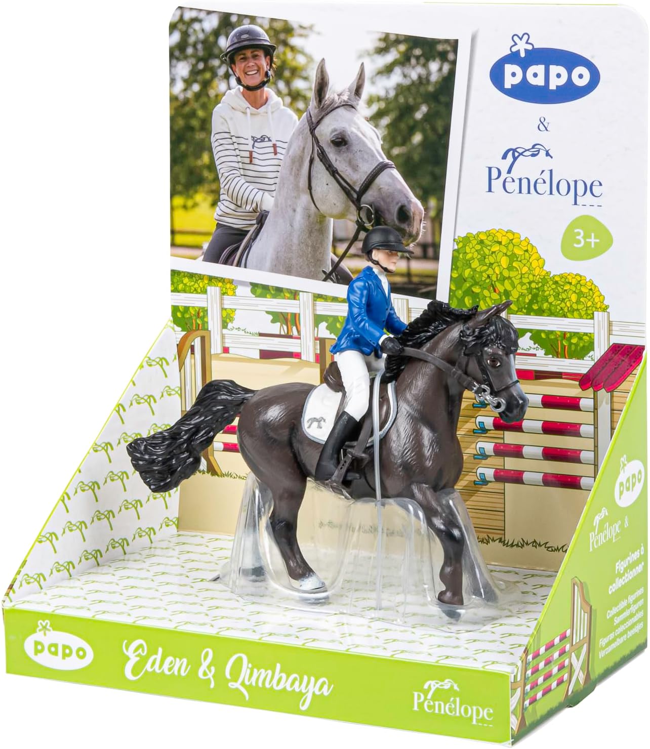PAPO - Hand-Painted Figurine - Eden and Qimbaya - Equestrian World - Collectible - for Children - Boys and Girls - Ages 3 and Up