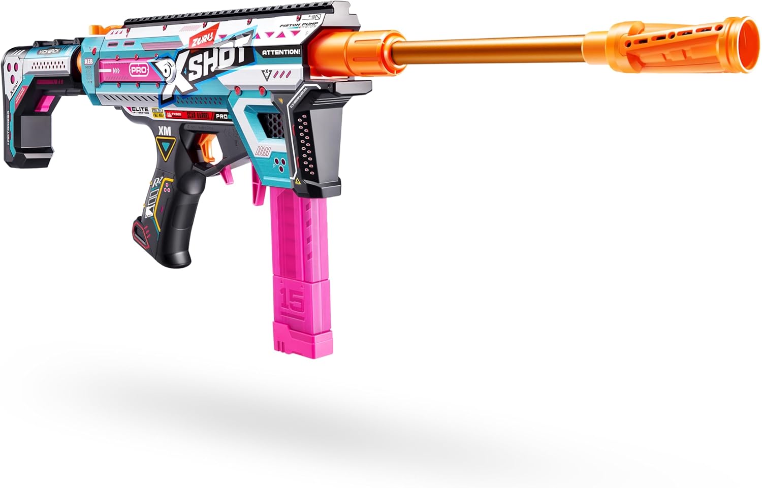 XSHOT Pro Motorized Piston Pump AEB with 40 Air Pocket Technology Half Darts by ZURU, Motorized Dart Blaster Outdoor Toy, Teens and Adults Aged 14+