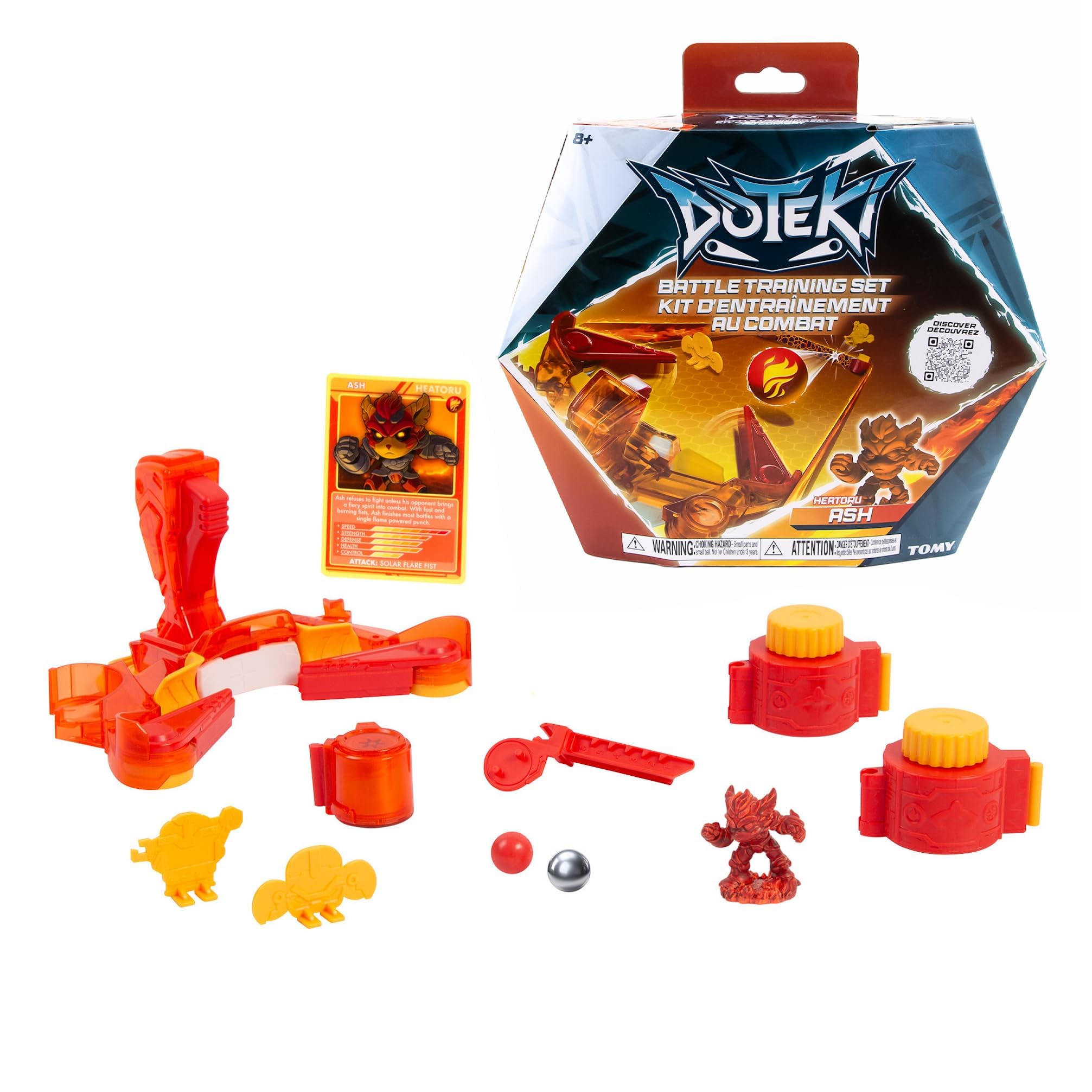Doteki Battle Training Set – Heatoru Champion Practice Kit with Blitz Targets, Ricochet Units, Health Key, Dynamic Arena, Compatible with All Packs, Ages 8+, Red