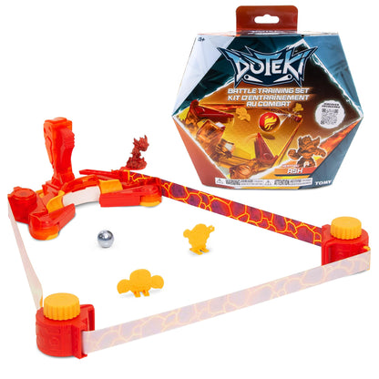 Doteki Battle Training Set – Heatoru Champion Practice Kit with Blitz Targets, Ricochet Units, Health Key, Dynamic Arena, Compatible with All Packs, Ages 8+, Red