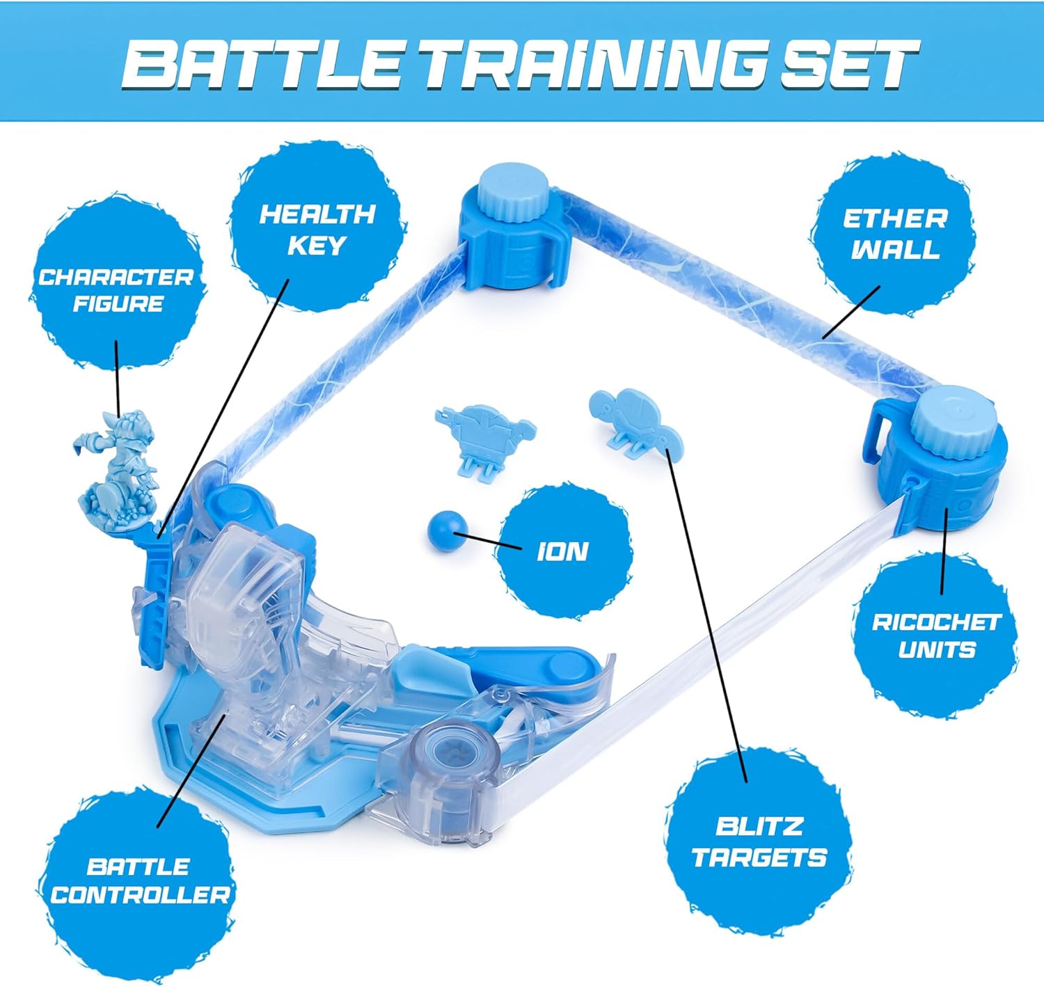 Doteki Battle Set Arctos, Multiplayer Action Game for Kids with High-Speed Battle Controller, 4 Elemental Factions, Collectable Champions, Health Key, Custom Arena, Ages 8+