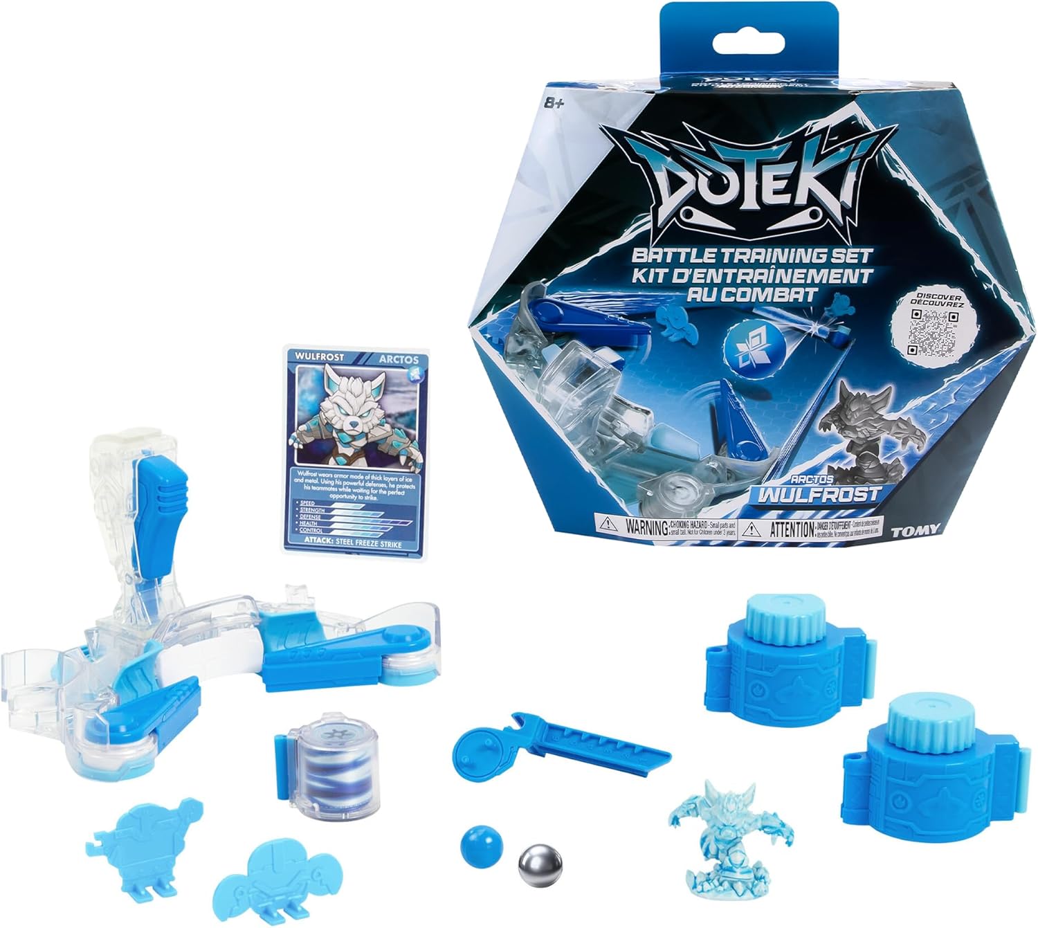 Doteki Battle Set Arctos, Multiplayer Action Game for Kids with High-Speed Battle Controller, 4 Elemental Factions, Collectable Champions, Health Key, Custom Arena, Ages 8+