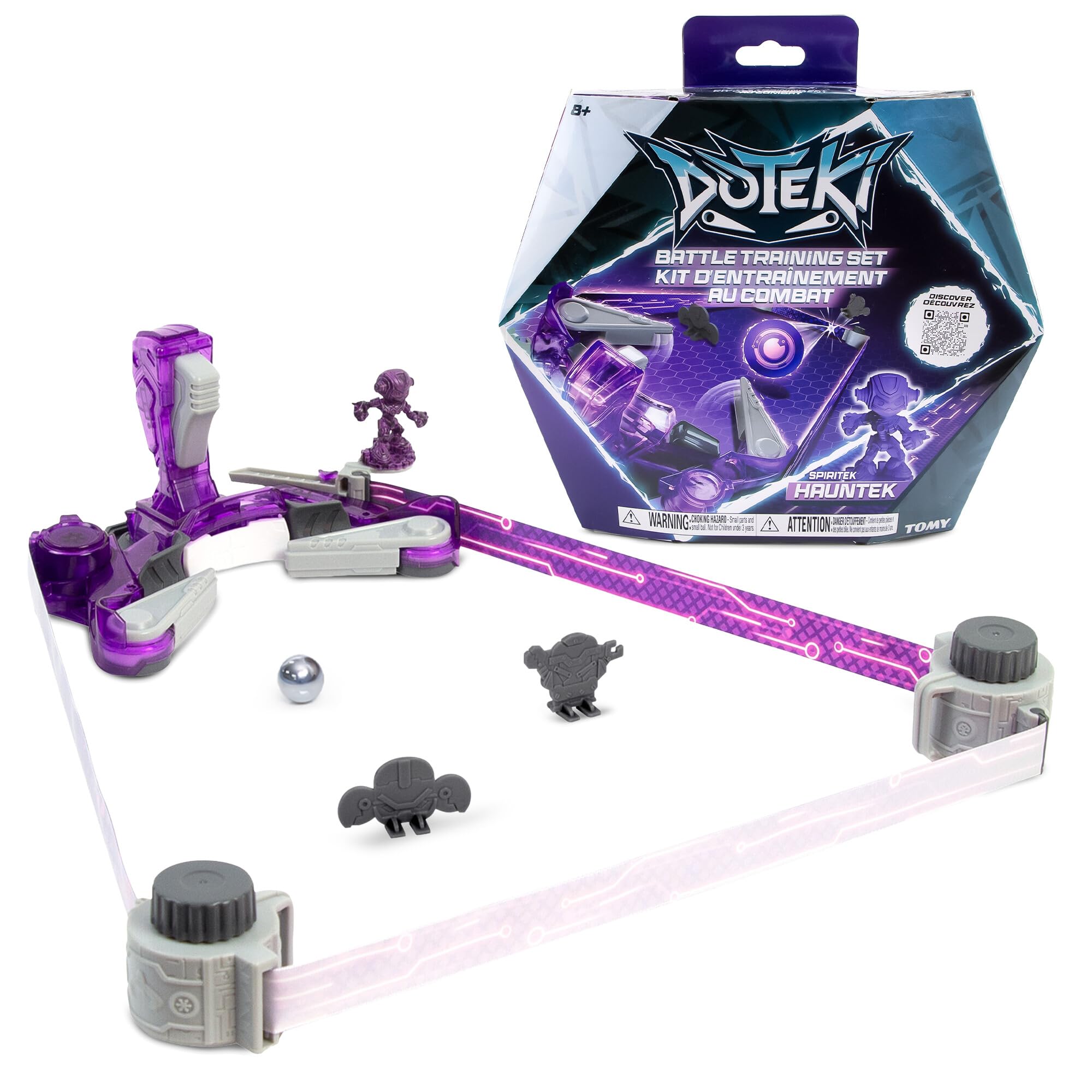 TOMY Doteki Battle Set Spiritek, Multiplayer Action Game for Kids with High-Speed Battle Controller, 4 Elemental Factions, Collectable Champions, Health Key, Custom Arena, Ages 8+