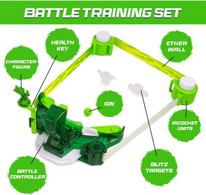 Doteki Battle Set Organika, Multiplayer Action Game for Kids with High-Speed Battle Controller, 4 Elemental Factions, Collectable Champions, Health Key, Custom Arena, Ages 8+