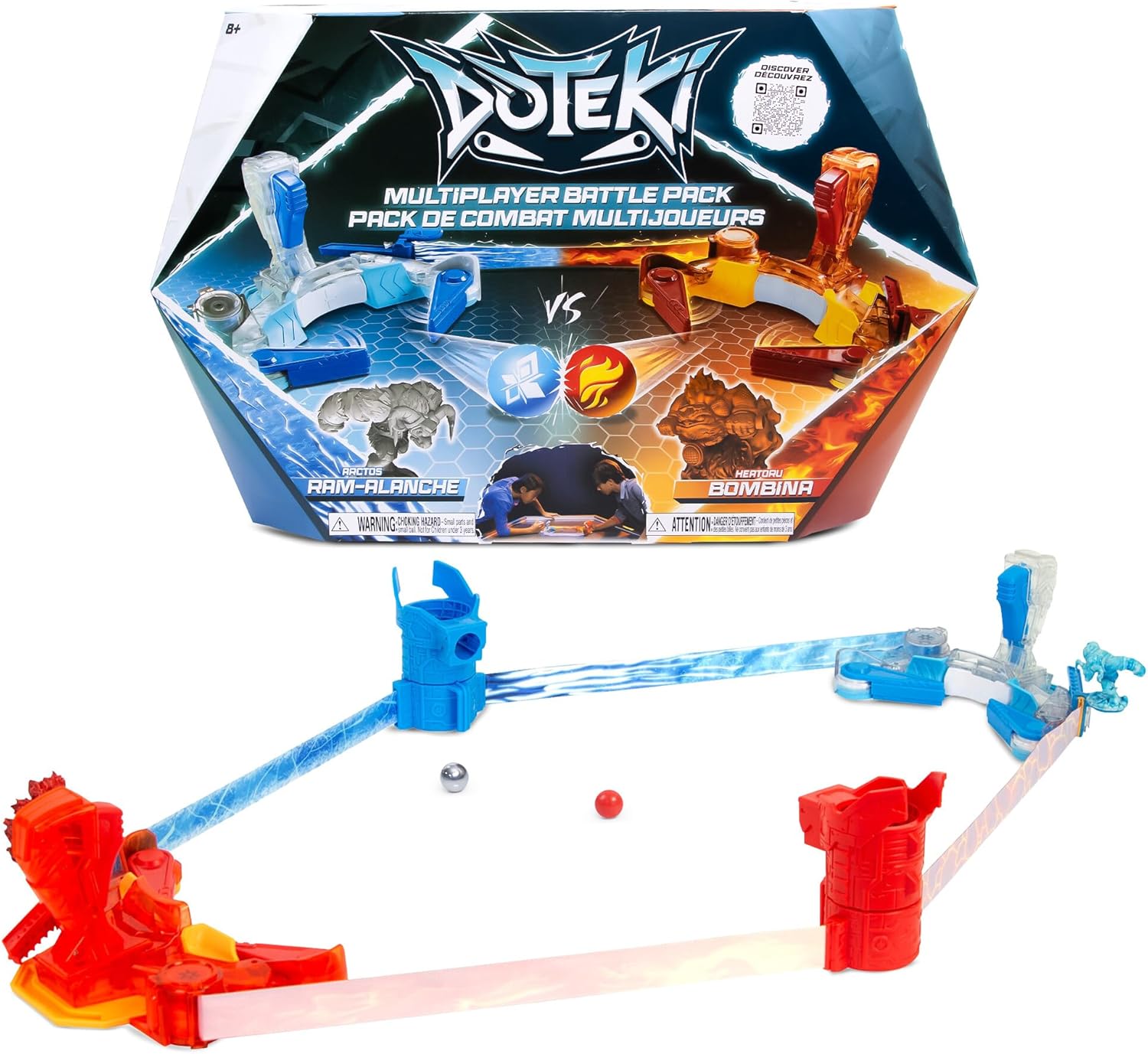 Heatoru & Arctos Champion Set, Multiplayer Battle Pack, Dynamic Arena Game for 2+ Players, Customizable Battles, Compatible with All Packs, Ages 8+