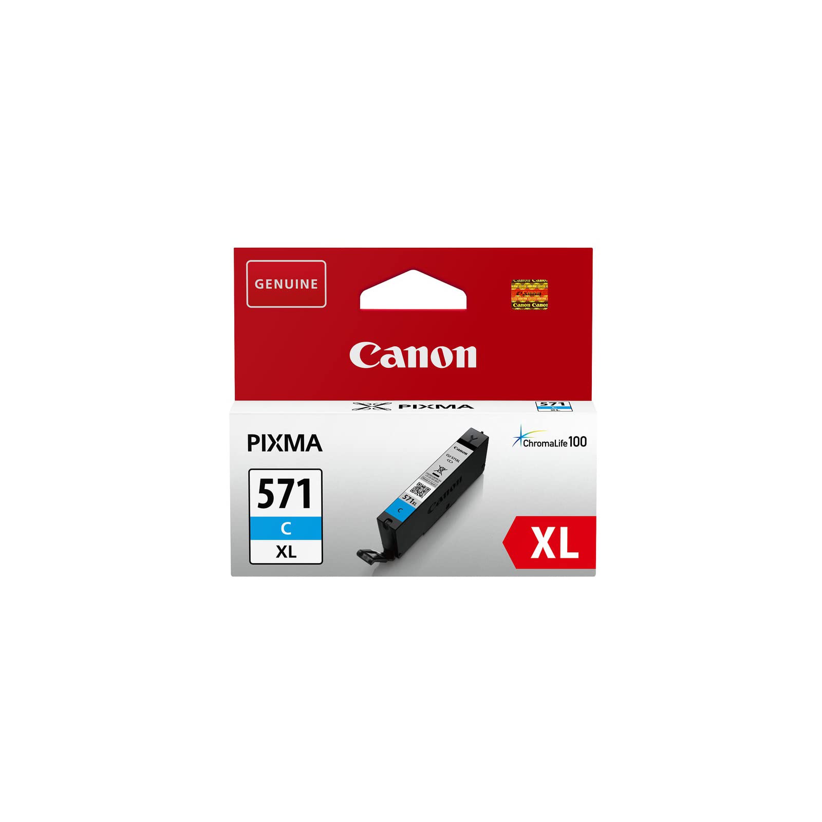Canon Originaltinte CLI-571XL C, Größe XL, Cyan, Recyclebare Verpackung
