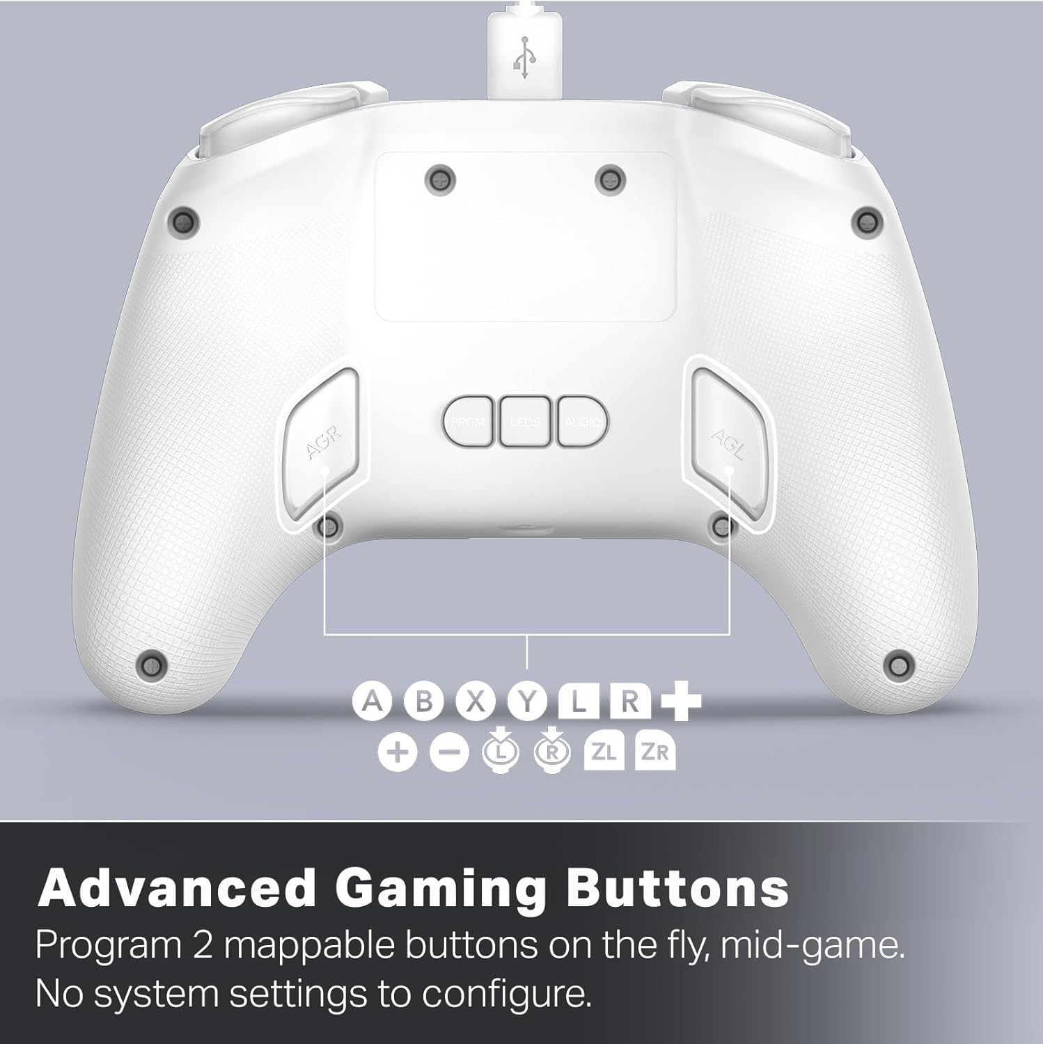 Powera Advantage Wired Controller For Nintendo Switch 2 With Lumectra - White